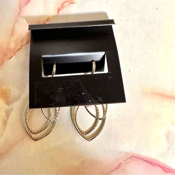 Anne Klein gold tone orbital oval lever earrings - Picture 3 of 8